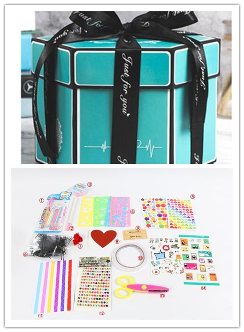 Surprise Explosion Box DIY Handmade Scrapbook Photo Album Gift Box For Valentine Gift